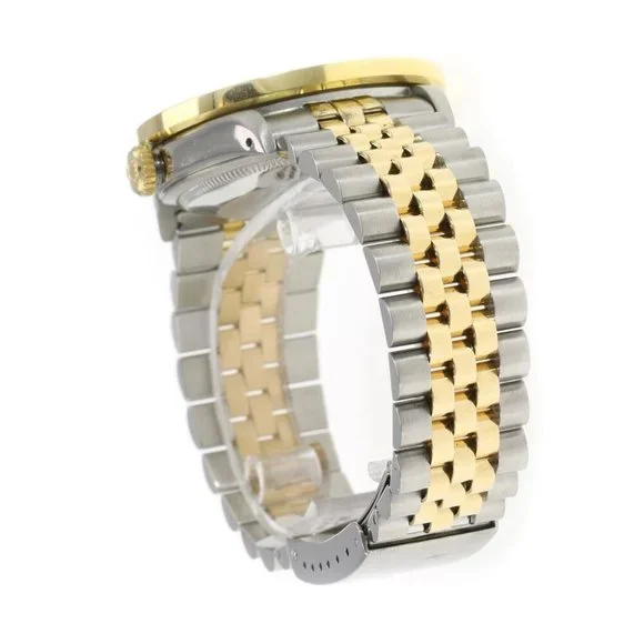 ROLEX DATEJUST CHAMPAGNE INDEX DIAL DIAMOND 18K GOLD & STEEL JUBILEE WATCH 16233 - Picture 6 of 7